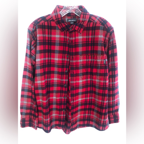 Eddie Bauer Other - EDDIE BAUER RED & Blue Plaid Flannel Shirt  Size M